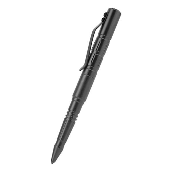 Taktisk penna för friluftsentusiaster, svart anodiserad aluminium EDC-verktyg, påfyllningsbar taktisk penna med smidig skrivupplevelse, nödsituation
