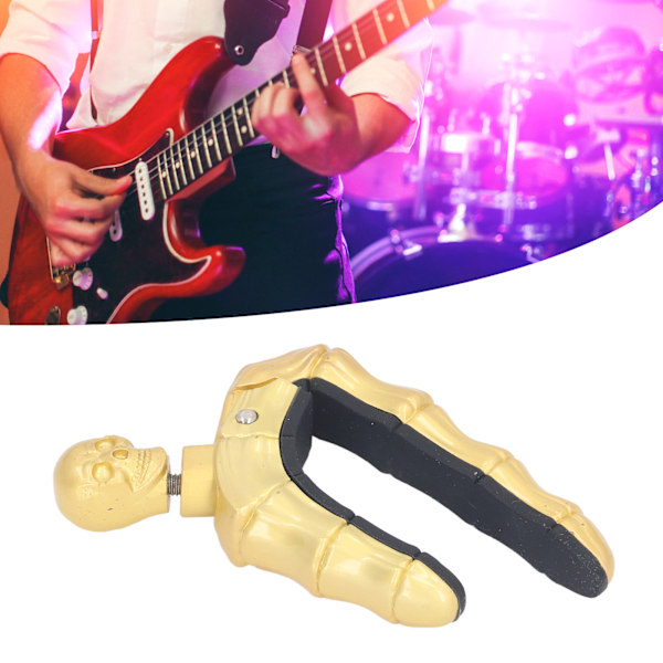 Gitarr Capo Skalle Knopp Låsande Design Mjuk Silikon Repskyddande Capo för Elektriska Akustiska Gitarrer Ukulele Guld