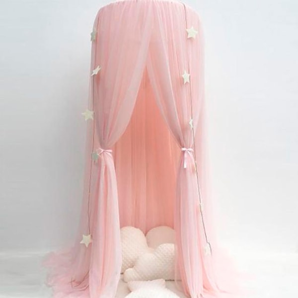 Elegant farge hjemmenett myggnetting barn seng baldakin netting barn baby soverom rosa