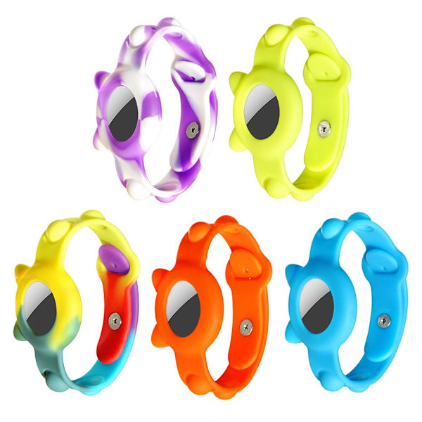5 st skyddande handledsskydd kompatibelt för Airtag silikonarmband för barn klockarmband handledsskydd