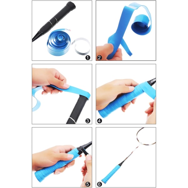 Stretchig Halkfri Badmintonracketgrepp, Tennisracketgrepptejp Erbjuder Svettabsorberande Grepp, PU-material För Bekväm Och Hållbar Prestanda