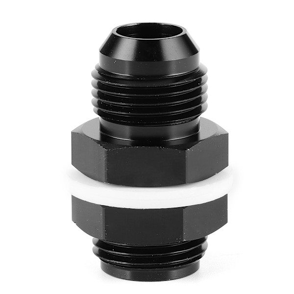 AN10 Bränslecell Bulkhead-koppling med PTFE-bricka Låsmutter CNC Aluminium Svart Anodiserad