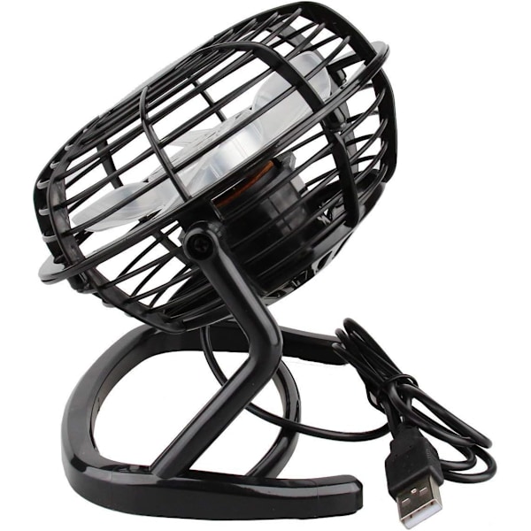 Ultratyst Mini Skrivbordsfläkt, Portabel och USB-driven med Justerbar Vinkel och 360° Rotation, Lättanvänd Design för Hem och Kontor, Svart (Liten)