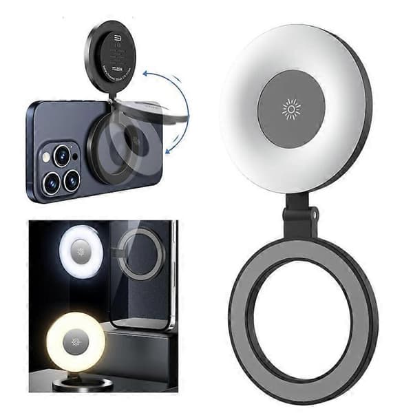 GETIT TELESIN Magnetisk Selfie-lys Oppladbart Vendbart Design Fylllys P5-BGD-01