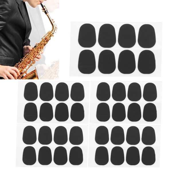 40 st munstyckskuddar lappar kuddar tillbehör för alt/tenor saxofon klarinett svart 0,3 mm