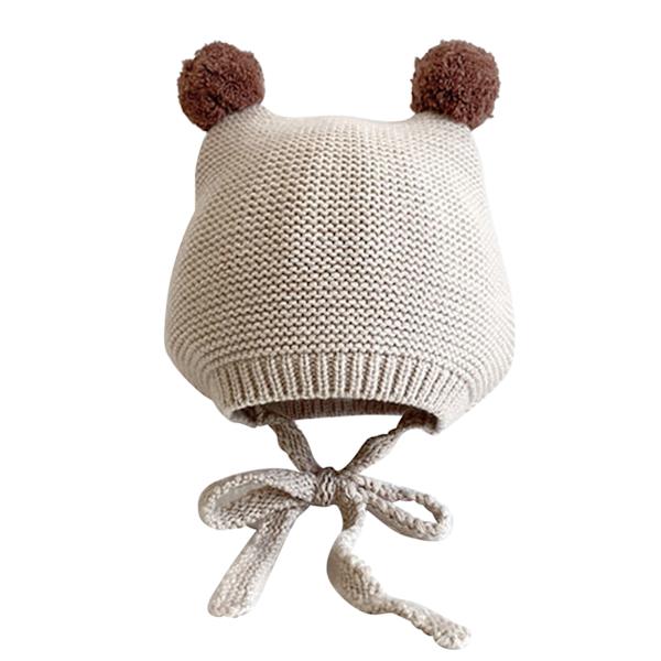 Mjuk och varm babyhatt, mjuk, bekväm, knuten, söt, bedårande baby stickad mössa för vinter, pojkar, flickor, grå, 17,3 till 18,1 tum, 3 till 18 månader