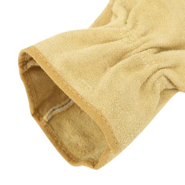 Par svetsningshandskar slitstarka kohud gula arbetsskydd för förare Carry(XL )