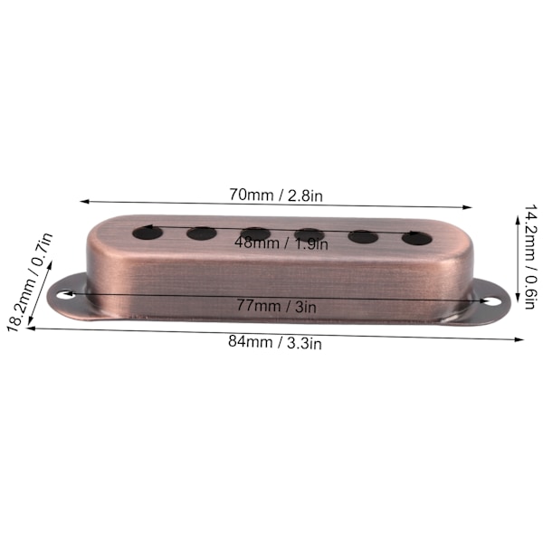 3 st pickup-kåpor i mässing 48 mm/50 mm/52 mm, tillbehör till musikinstrument för ST SQ elgitarr, koppar