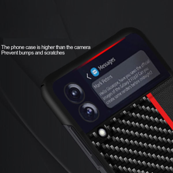 Kolfiberskal för Samsung Z FLIP 3, Anti-fingeravtrycksskydd, All-inclusive vikbart telefonskal