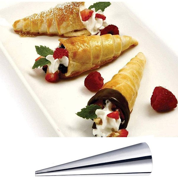 Professionella Återanvändbara Bakformar För Mångsidiga Bakverk, Cannoli-formar i Rostfritt Stål, Non-Stick Design som är Lätt att Rengöra, Perfekt För Hembakning