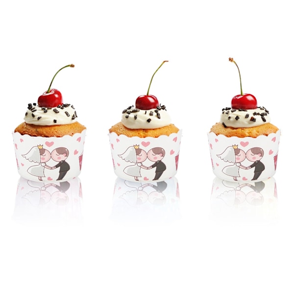 Alla hjärtans dag Cupcake Dekorationer, Hjärtformade Cupcake Omslag Vattenavvisande Nonstick 125st För Bröllopsfest, Färgglada Cupcake Formar