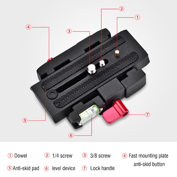 P200 Snabbfäste QR Klämma Basplatta för Manfrotto 500 AH 701 503 HDV 577