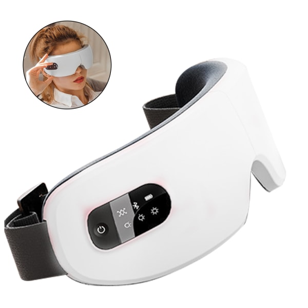 Sömnmask med värme, Bluetooth Music Uppladdningsbar ögonmassage White