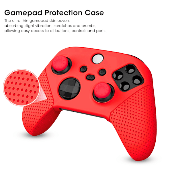 2 stk Antiskid Silikon Spillkonsoll Beskyttelse Gamepad Håndtak Grep for Xbox Series S X(Rød )
