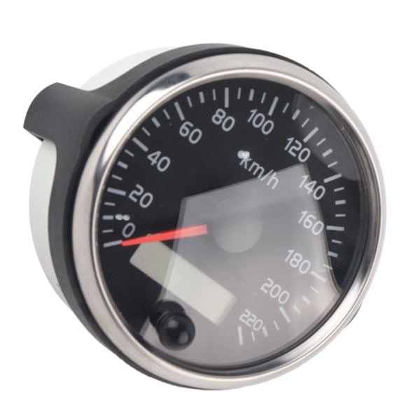 85mm Nopeusmittari LCD Säädettävä Vedenpitävä 220KM/H 12V/24V Autolle Kuorma-autolle Vene Moottorille