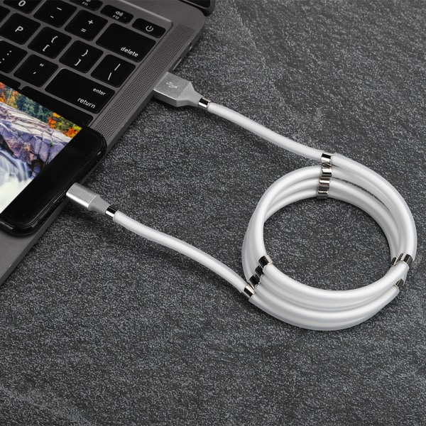 1m/3,3ft magnetisk absorption mjuk datakabel bärbar Micro Usb snabbladdningskabel