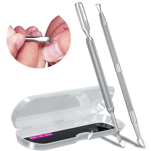 2PCS Metall Sølv Neglebåndsskyver og Kutter Fjerner Salon