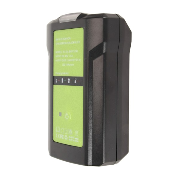 40V laddare dimbar LED-lampa USB-utgångsindikator litiumbatteriladdare för Greenworks 29472 29482 29462 29252