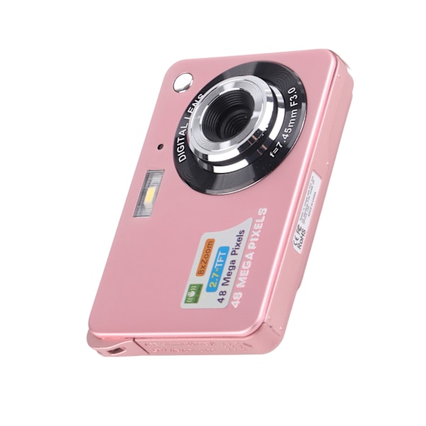 4K digitalkamera 48MP 2,7 tommers LCD-skjerm 8x zoom anti-shake vlogkamera for fotografering kontinuerlig fotografering rosa