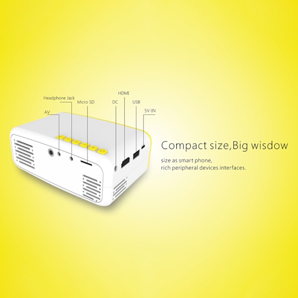 Mini Söt LED HD 1080P Projektor Stöd Smartphone PC Laptop TV Box USB-minne 100-240VUS