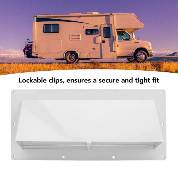 RV udstødningsventilationsdæksel Hvid emhætte sidevægsventilationsdæksel med låsbare clips til trailer campingvogn