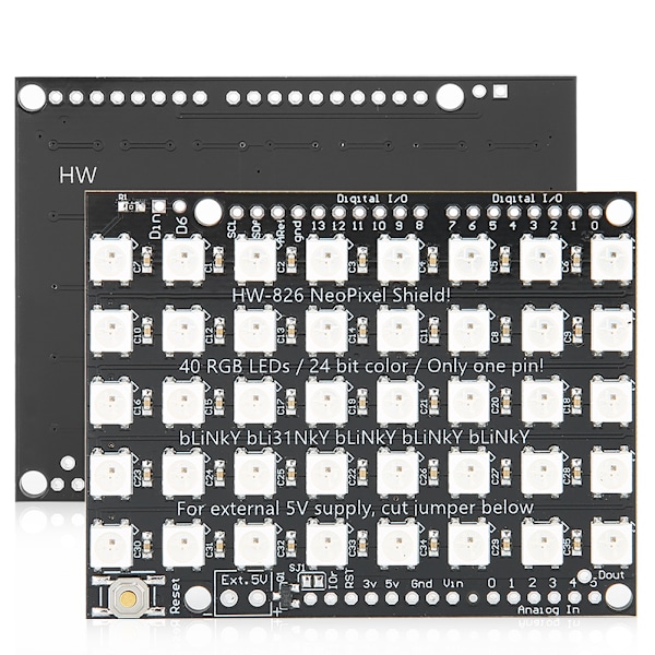 HW-826 40Digit WS2812B 5050 RGB LED-utvecklingskort med inbyggd fullfärgsdrivrutin