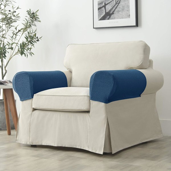 Set om 2 Jacquard Stretch Soffa Fåtölj Armstödsskydd Anti-Slip Möbelskydd Armstödsskydd för Soffa Recliner