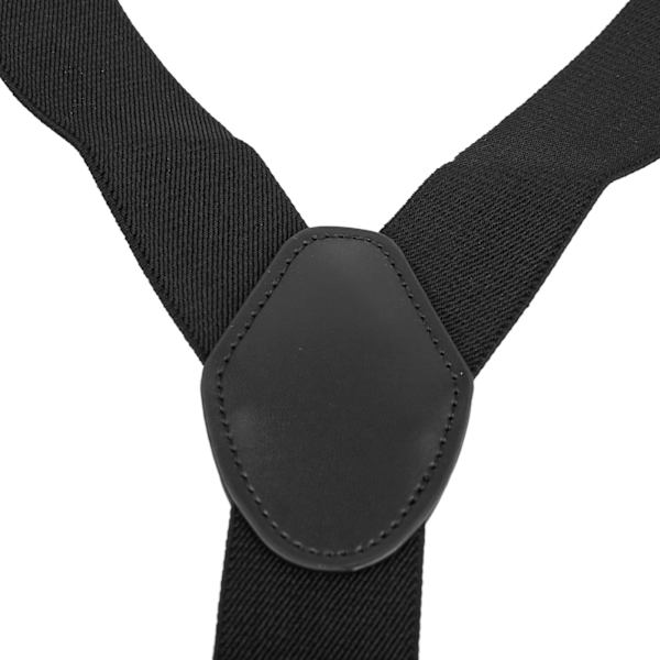 Sort Y-formet herrebukser skulderstrop med 4 clips elastisk skridsikker justerbar Y-ryg seler sort