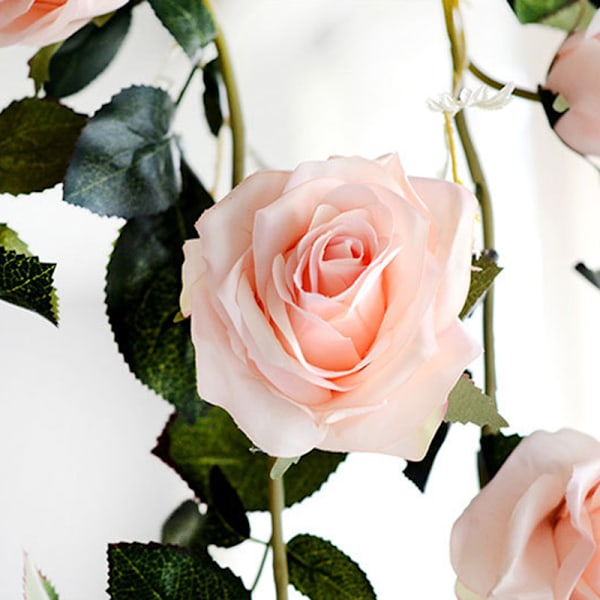 180 cm kunstig rose blomst efeu vin bryllup dekoration ægte touch silke blomster streng med blade til hjem hængende guirlande dekoration