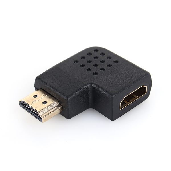 90° Vinklet HDMI Han til Hun Kobling Adapter Forlænger Stik til HDTV