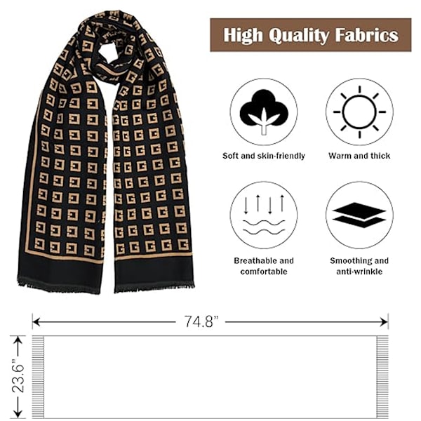 Pashminasjal och halsduk för damer, stor mjuk kashmirhalsduk för höst och vinter för bröllopsklänningar och aftonklänningar Style 2