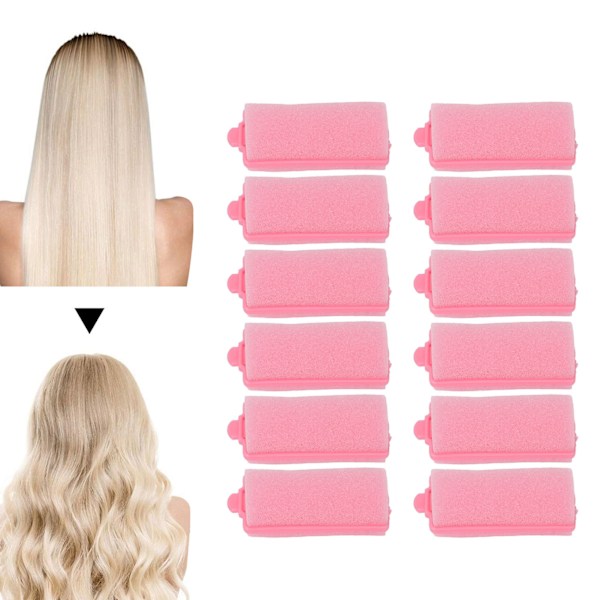 12pcs Foam Sponge Hair Roller Professional Home Salon Portable Soft Hair Curler Styling Tool