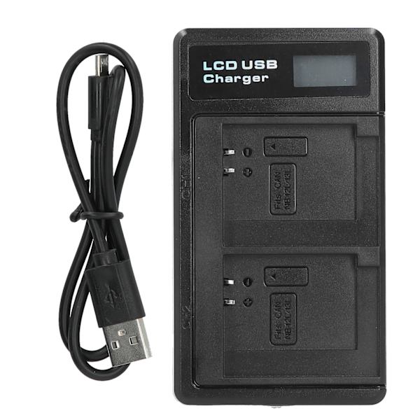 Bærbar kamera batterioplader til NB‑13L USB kamera dobbelt oplader med LCD-skærm
