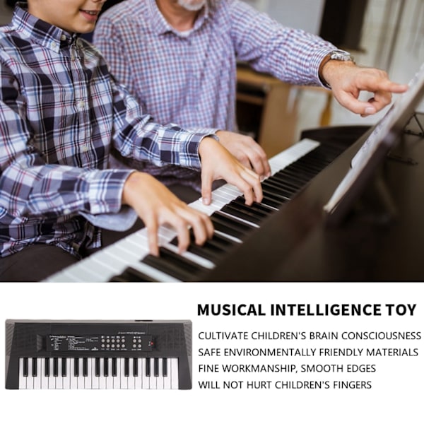 Elektrisk keyboard 37-tangenters piano barneinstrument leketøy mikrofon opptaksfunksjon