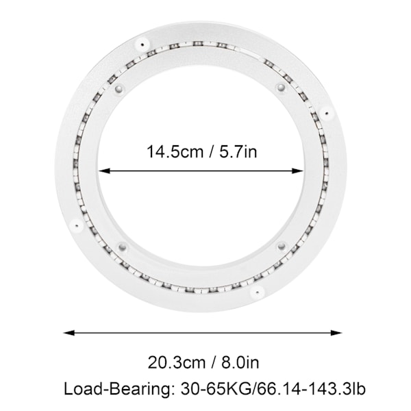 Raskaan alumiiniseoksen pyörivä laakerilevysoitin Pyöreä sileä mykkä ruokapöydän lautanen 8 tuumaa
