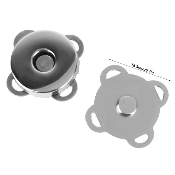 10 st/set Metallmagnet Spänne Snabbknappar Knappar DIY Kläder Väska Tillbehör (Ljus Vit)
