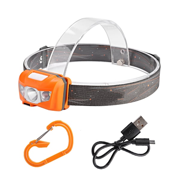 USB-laddningsbar vattentät LED-pannlampa pannband med SOS-funktion
