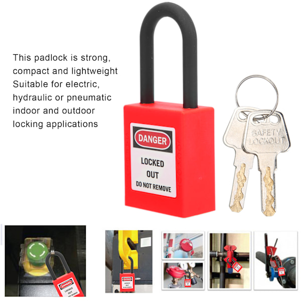 10 set 38mm lås lockout dammsäker nylon industriell ingenjörsisolering säkerhetsverktyg för fabriker röd
