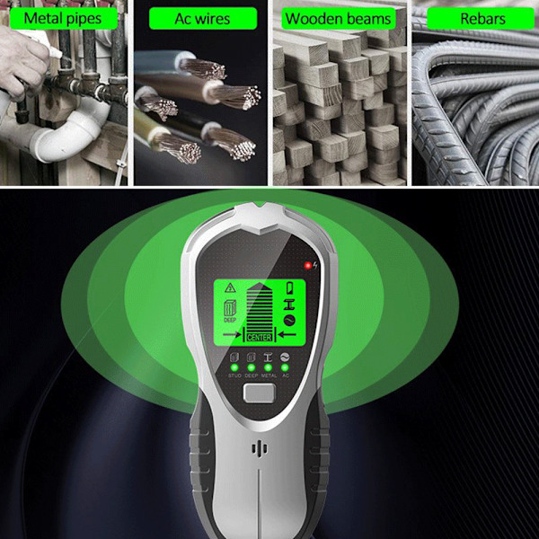 Elektronisk regelsökare, multifunktionella lägen för effektiv skanning, högprecisions mikroprocessorchip säkerställer noggrann detektering av trä, metall och
