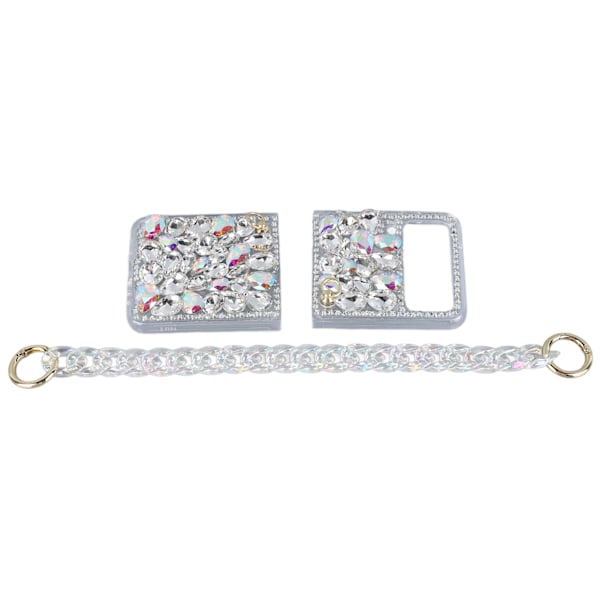 Flip Smart Phone Glitter Case med kæde PC Anti-fald Nem at installere Flip Phone Glitter Sparkle Case til Z Flip 4