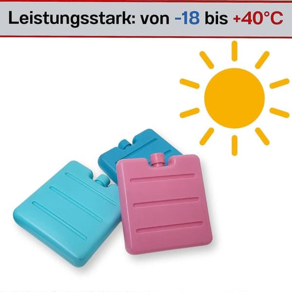6 Små Køleelementer | Mini Køleelementer kompatible med Køletasken Køleboksen | Kølebatteri - Pladsbesparende Køleelementer kompatible med Madkassen