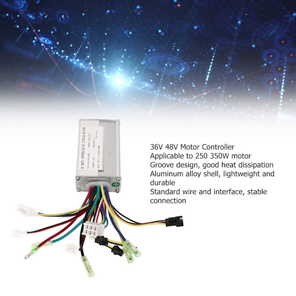 DC-motorstyring med ledningsnet Motorstyring Lithiumbatteri til elcykel 36V 48V 17A