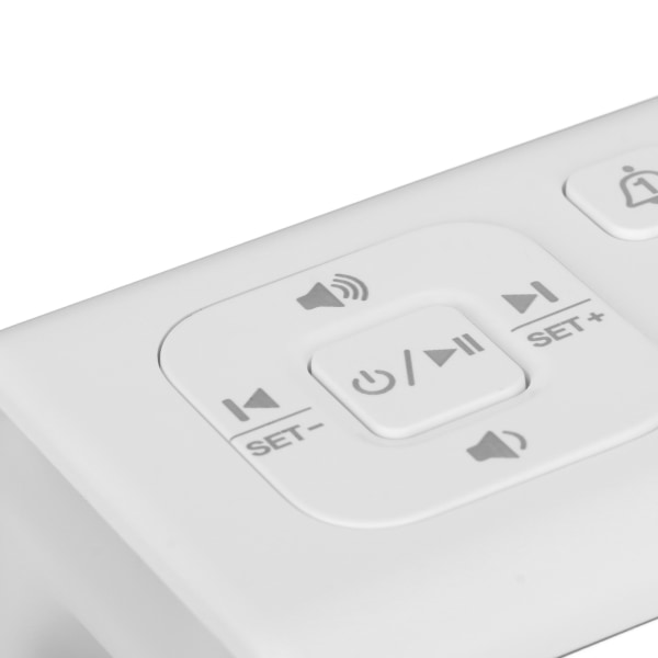 Skrivebordsur Bluetooth-høyttaler Dobbel alarmklokke Hvit støy Stemme kringkastingsalarmklokkehøyttaler med lys for soverom