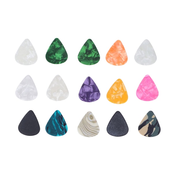 Guitar Pick Bag Set Celluloid Picks Opbevaringspose Holder Etui PU Læder til Instrument Tilbehør Sort