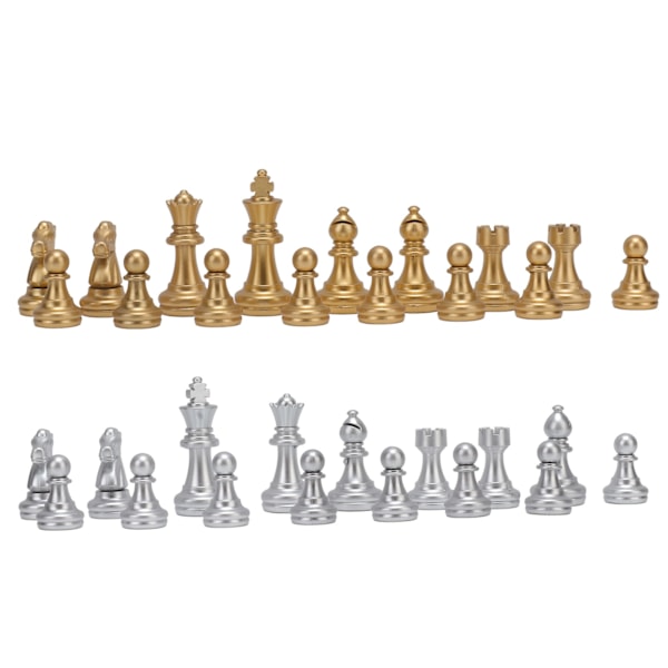 Ersättningsschackpjäser, Magnetiskt schackset i plast för proffs eller nybörjare, Inkluderar 32 pjäser 4,9 cm kungfigurer med flockningsprocess,