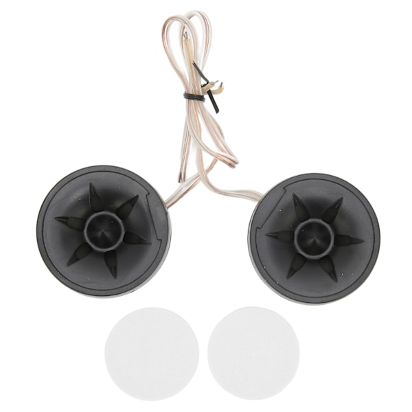 2 stk. 350W Mini Dome Tweeter Rund Højttaler Stick On Sort Universal Bil Audio System