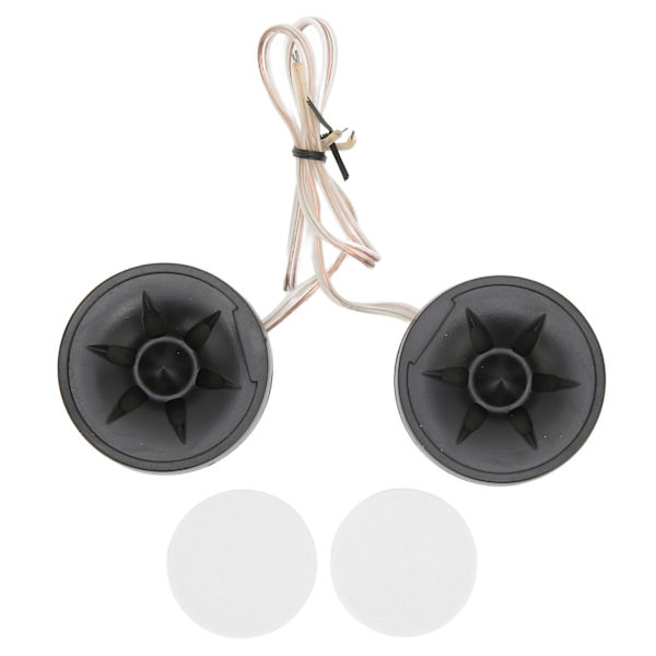 2 stk 350W Mini Dome Tweeter Rundt Høytaler Stick On Svart Universal Bilsystem
