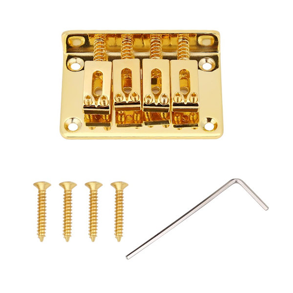 4-strengers fast bro med utskiftbare deler for Cigarbox elektriske gitarer Bass Ukulele (gull)
