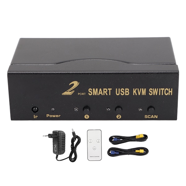 2 i 1 ut VGA KVM-switch 4 USB-port Multidator Monitor Mus Tangentbord Videodelning VGA-switch 100-240V