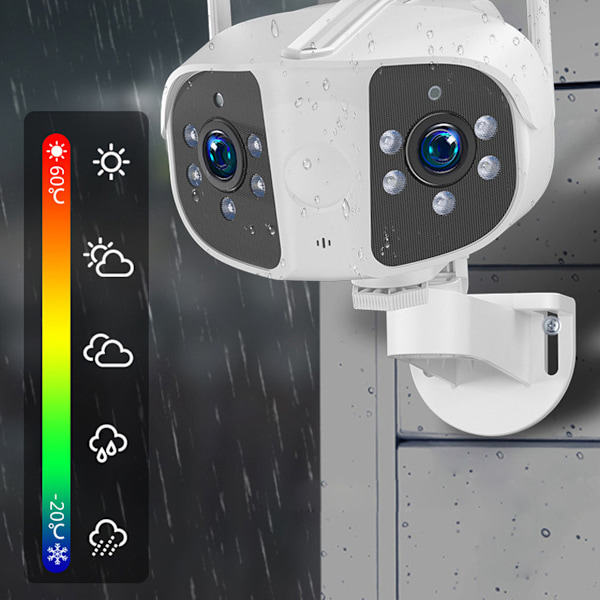 6Mp HD Säkerhetskamera Med Dubbla Linser, Avancerad AI-Detektering För Anpassade Varningar, 360 Graders Panorering Och Tilt För Omfattande Täckning, Låg Strömförbrukning